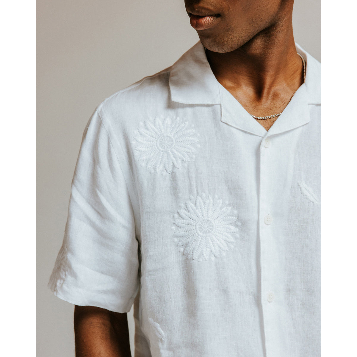 Didcot SS Shirt Chunky Flower White