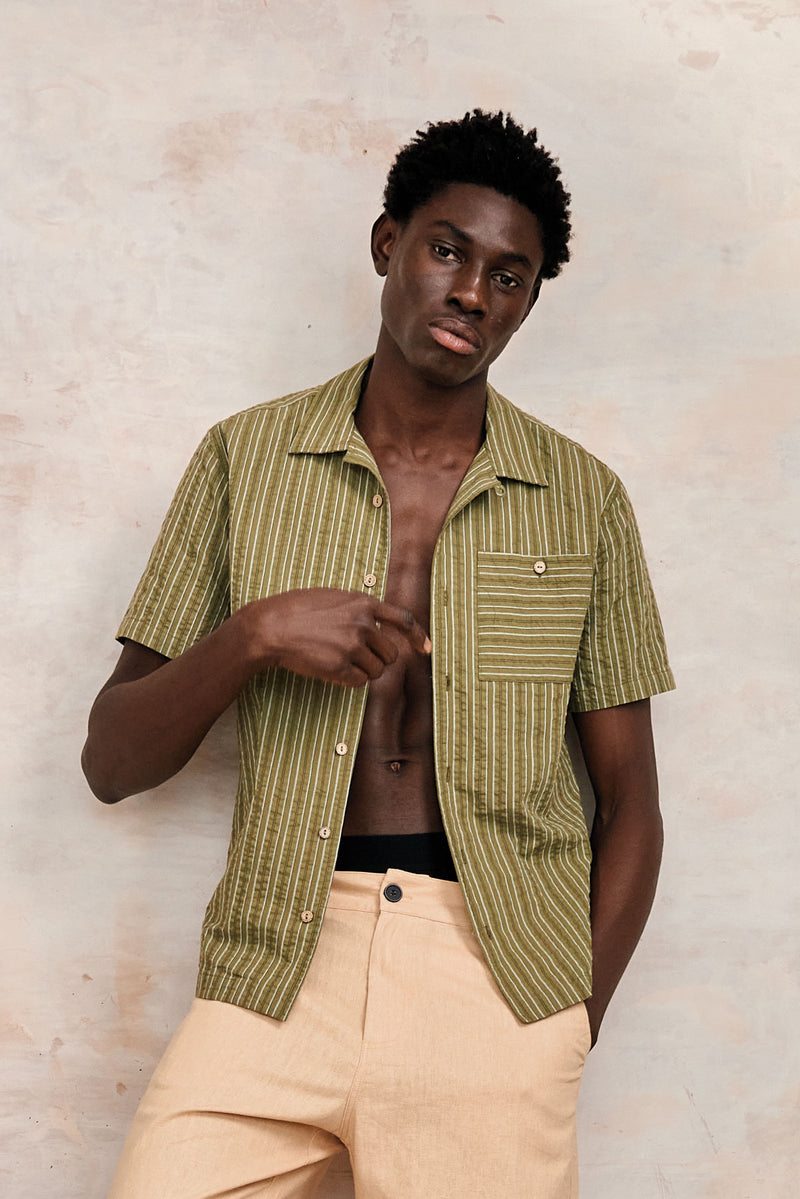 Spindrift Shirt Green Stripe