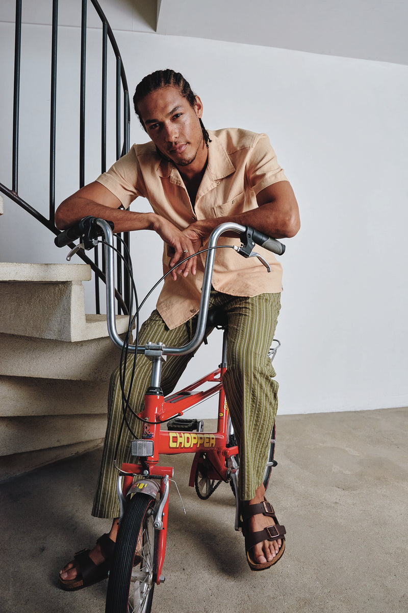 Joshua Trouser Green Stripe