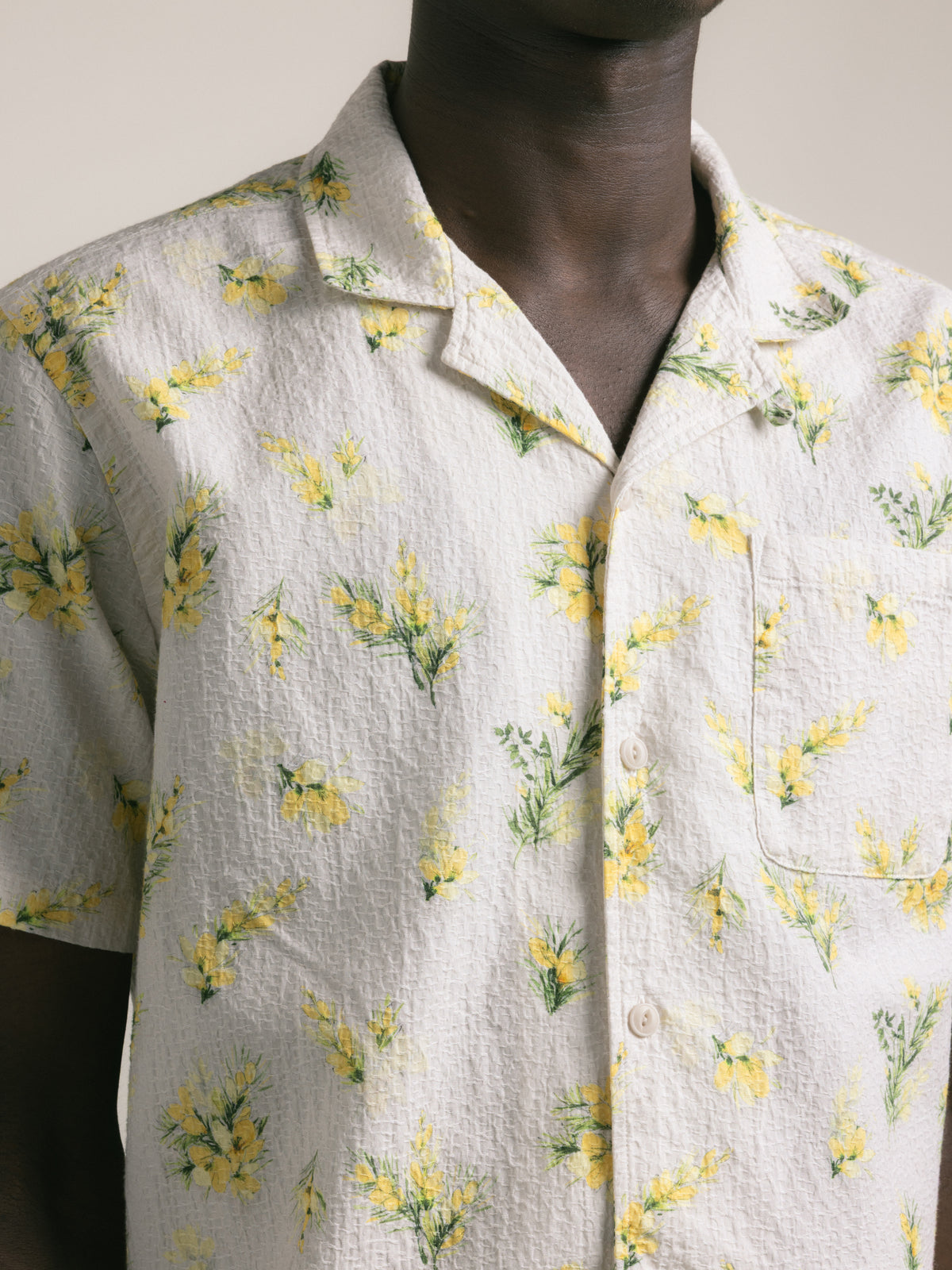 Crammond Shirt Ecru Gorse Print