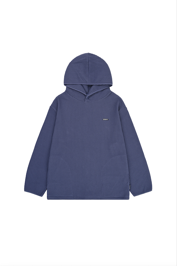 Waffle Button Hoodie Blueberry