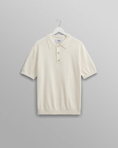 Turin Polo Slub Cotton Linen Ecru
