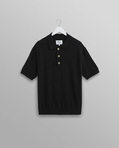 Turin Polo Slub Cotton Linen Navy