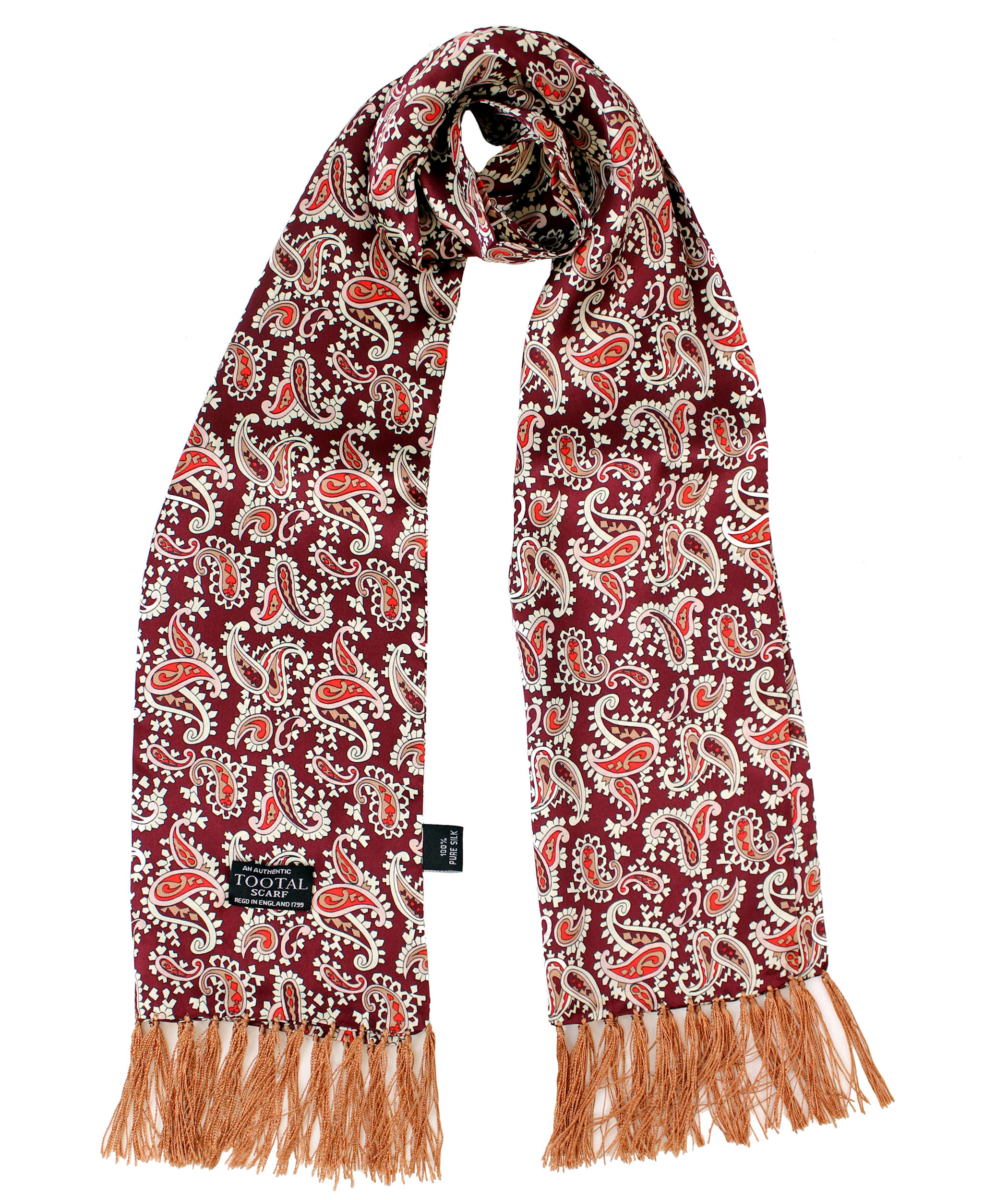 Paisley Silk Scarf Wine