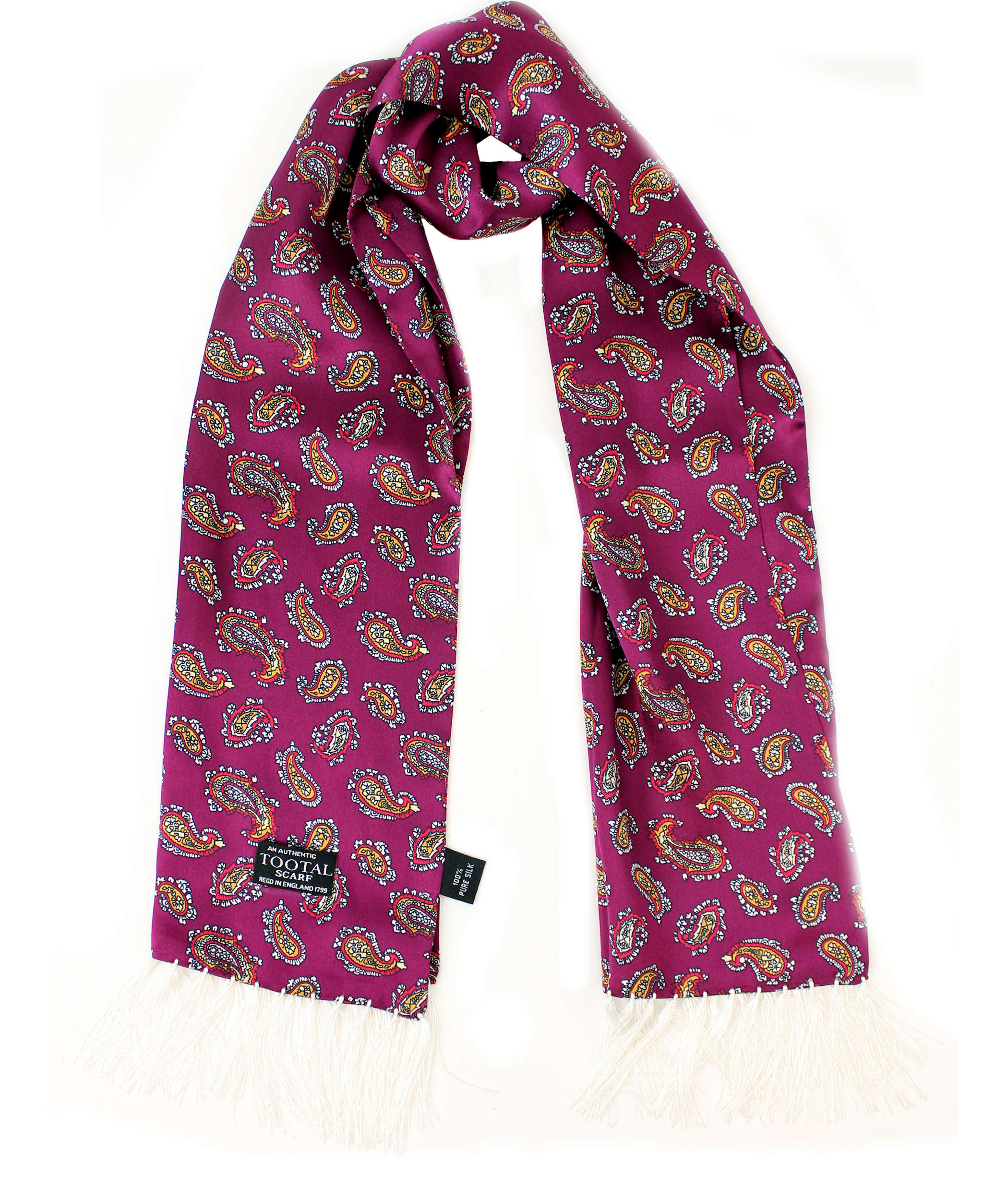 Paisley Bordeaux Silk Scarf