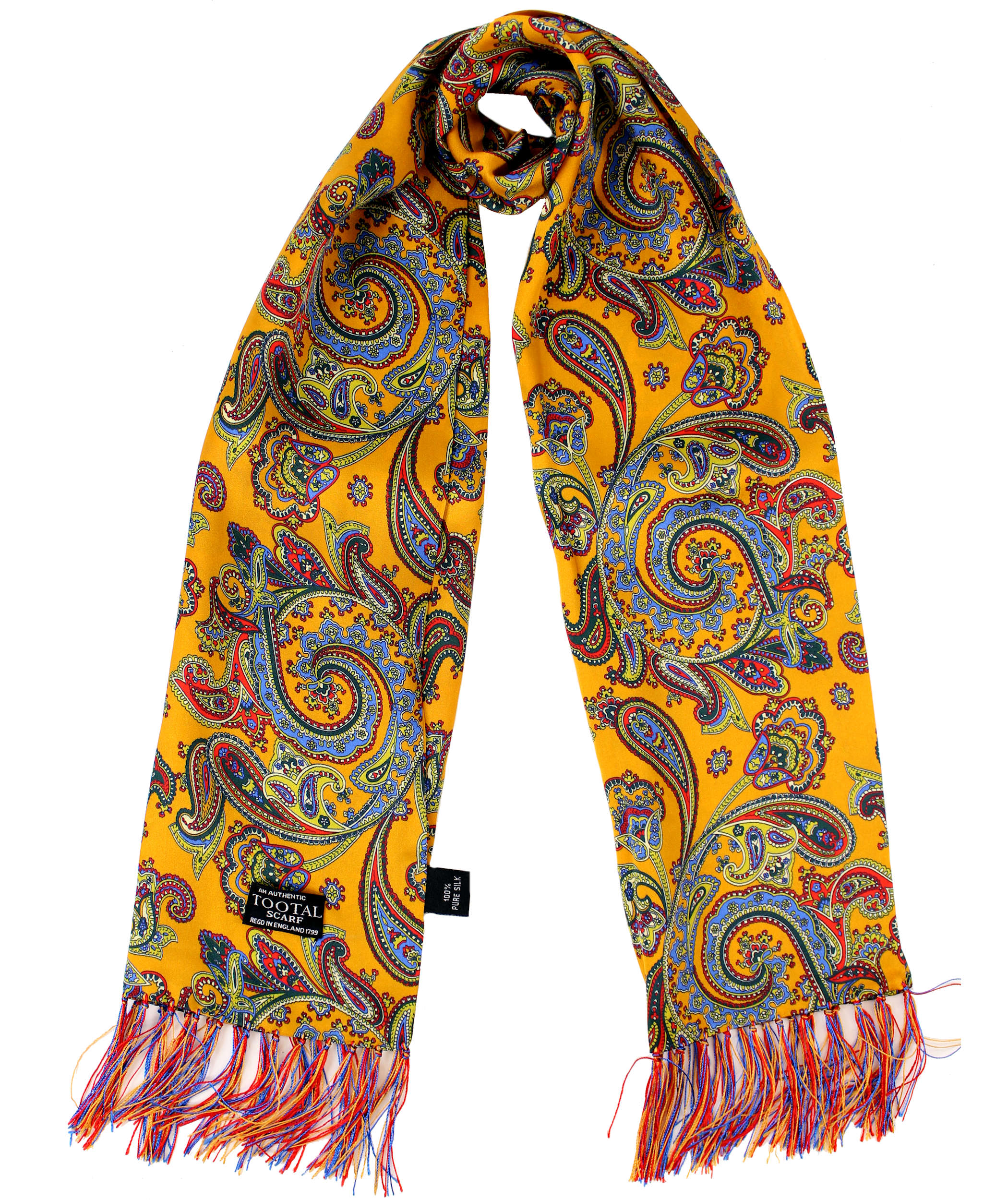 Swirl Paisley Butterscotch Silk Scarf