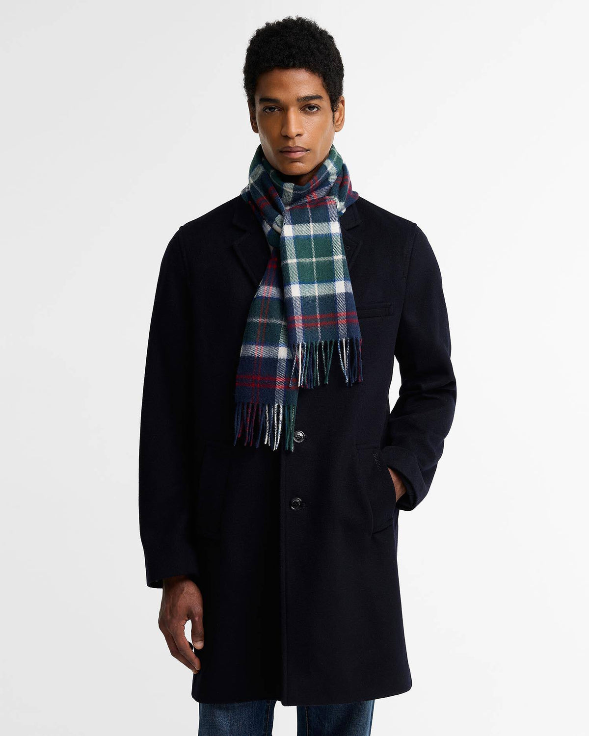 Tartan Cashmere Scarf Evergreen