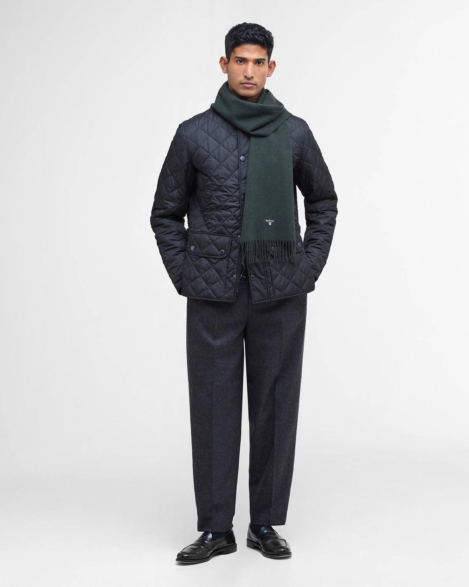 Plain Lambswool ScarfForest Green