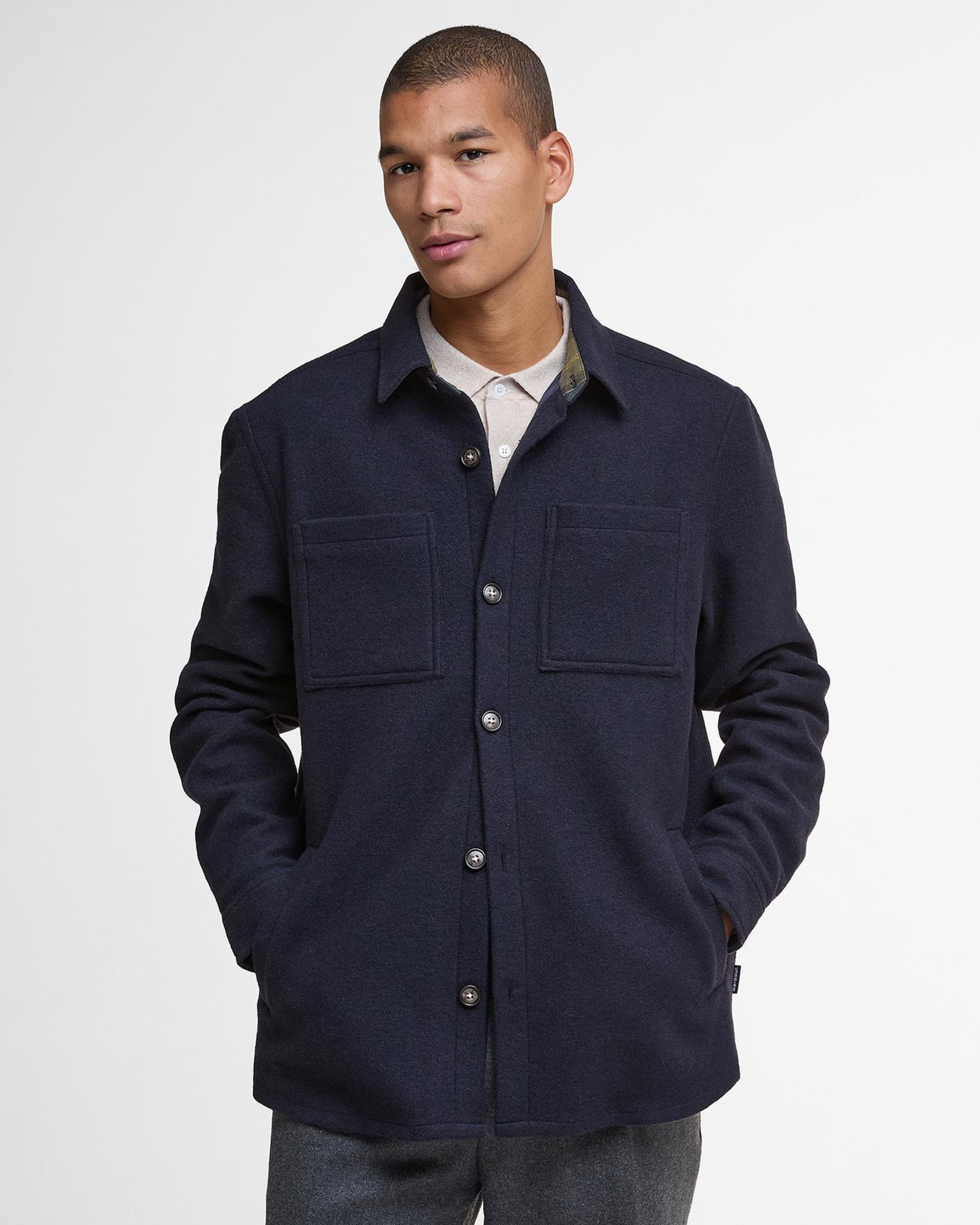 Marlow Tailored Overshirt Navy Marl – Murray Store