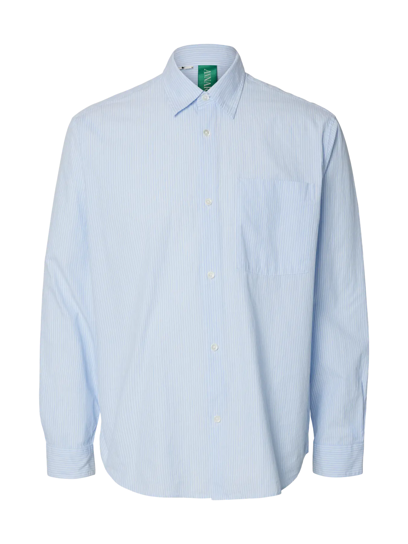 Aslund Seersucker Mix LS Shirt Azure Blue White