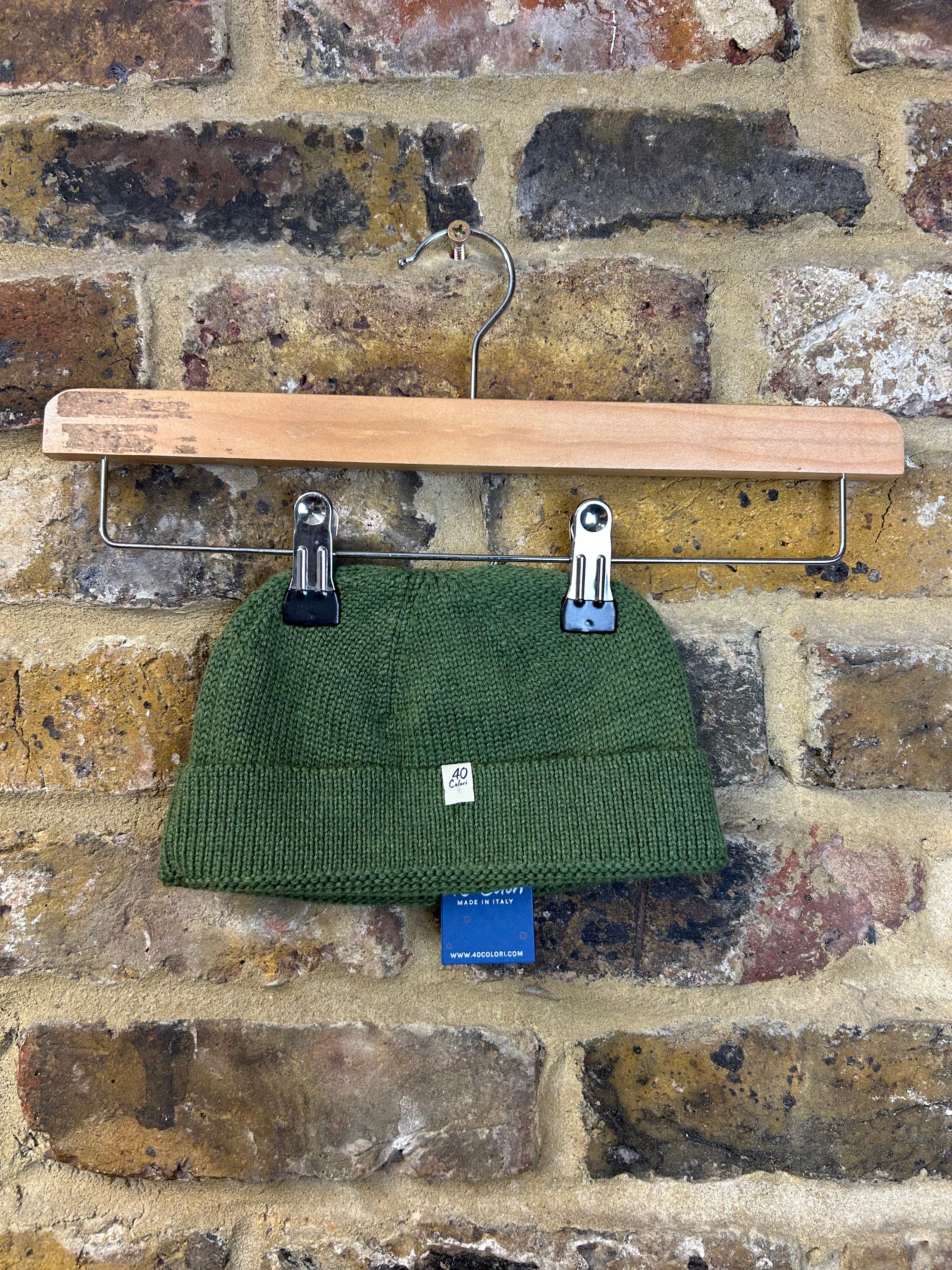 Solid Wool Fisherman Beanie Green