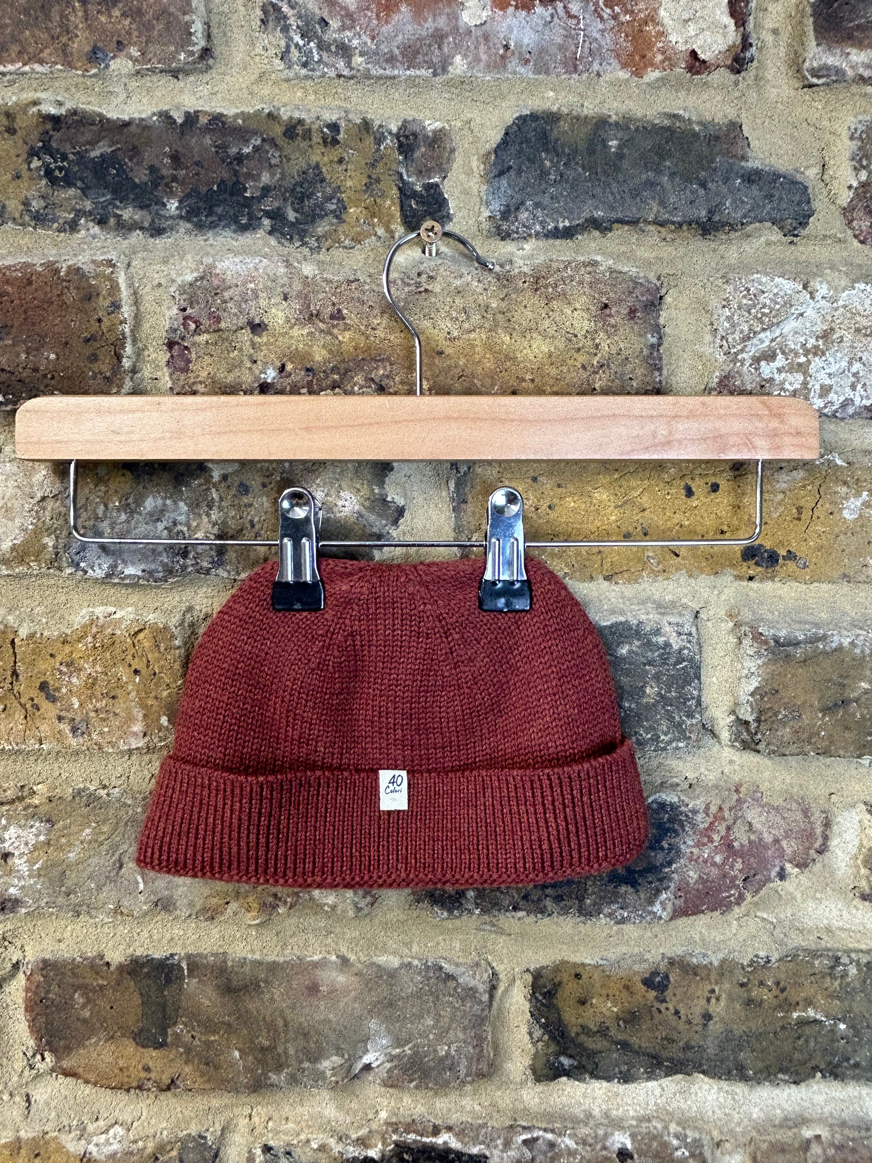 Solid Wool Fisherman Beanie Rust