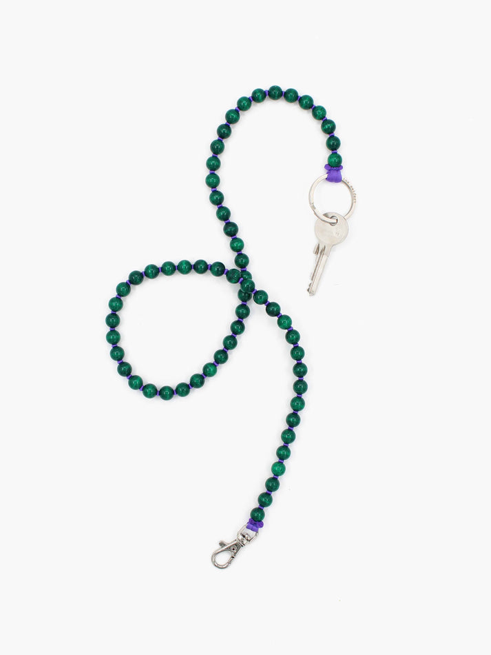 Perlen Long Darkgreen/Purple Keychain