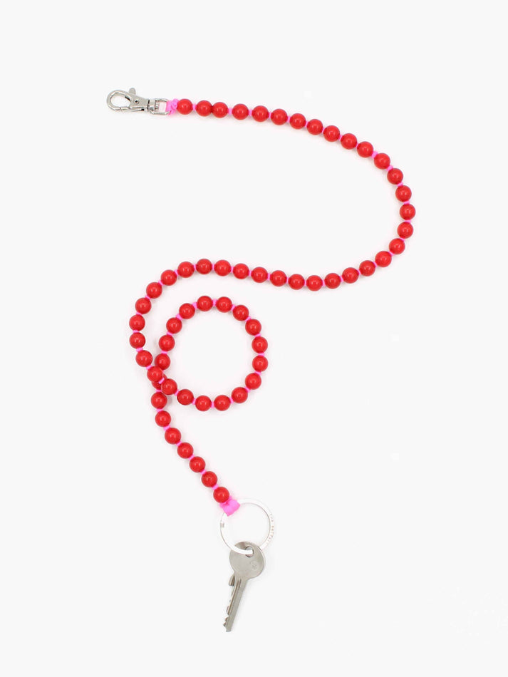 Perlen Long Red/Pink Keychain