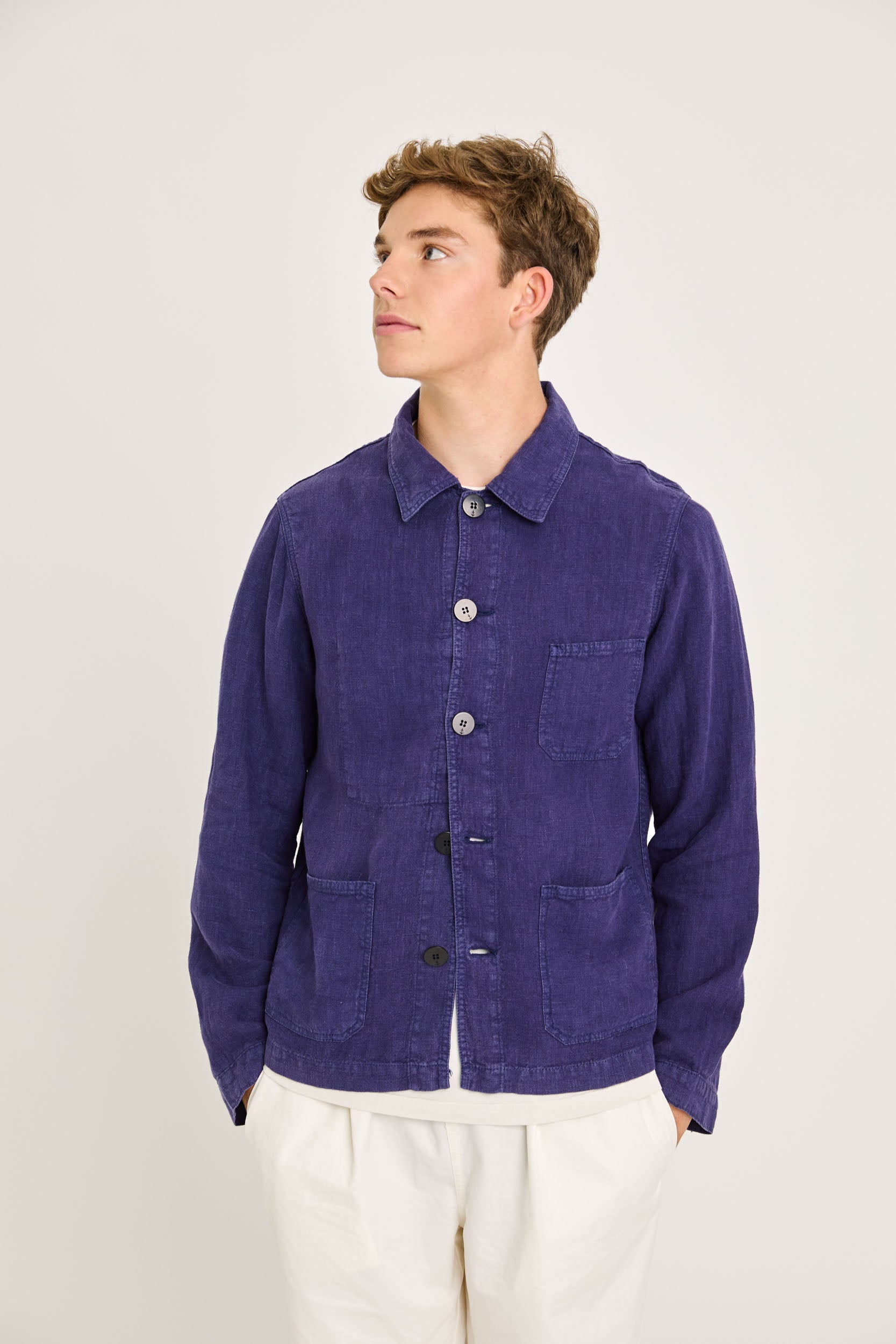 Baptista Linen Worker Jacket Navy