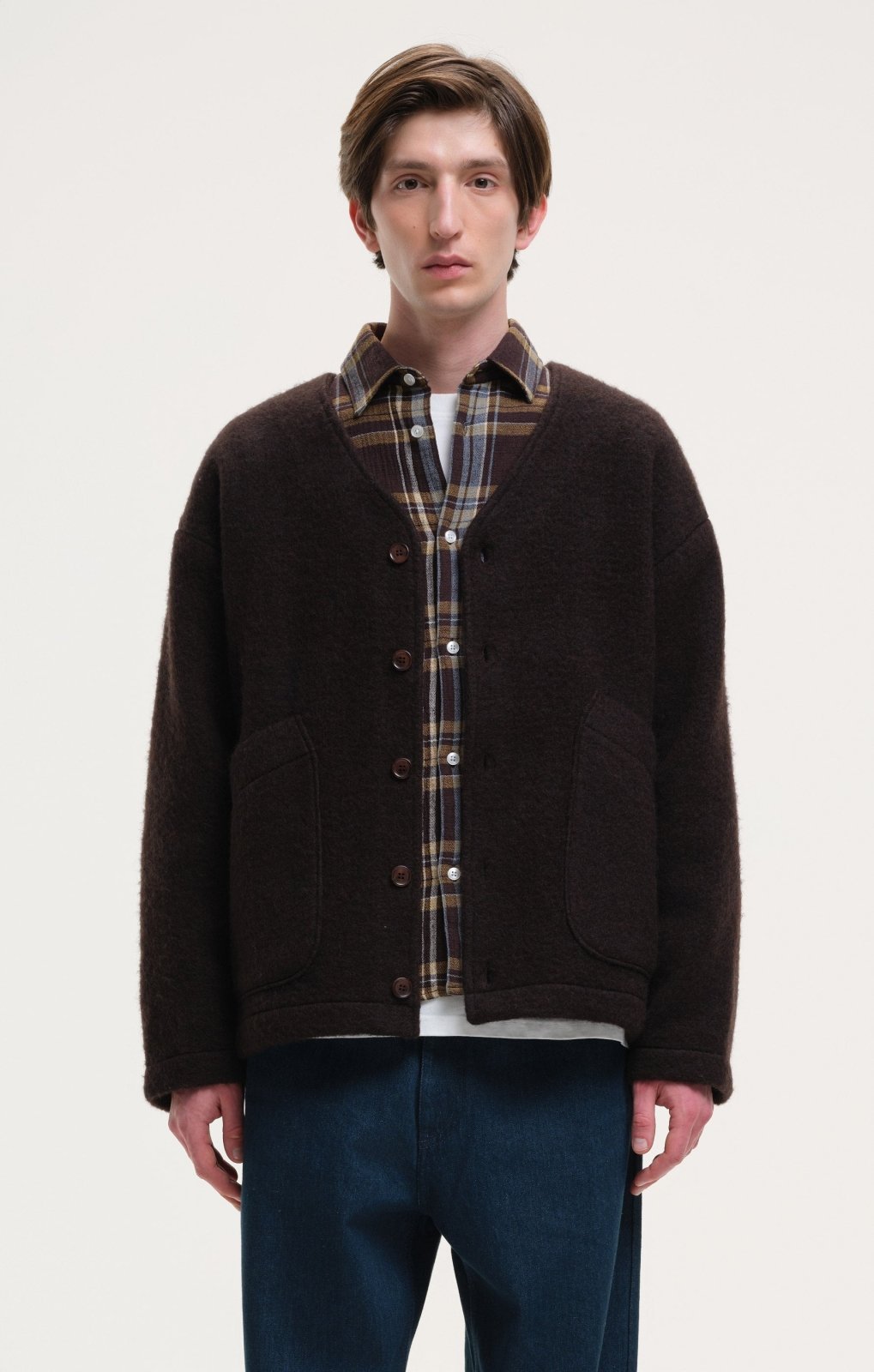 Leon Fluffy Cardigan Brown