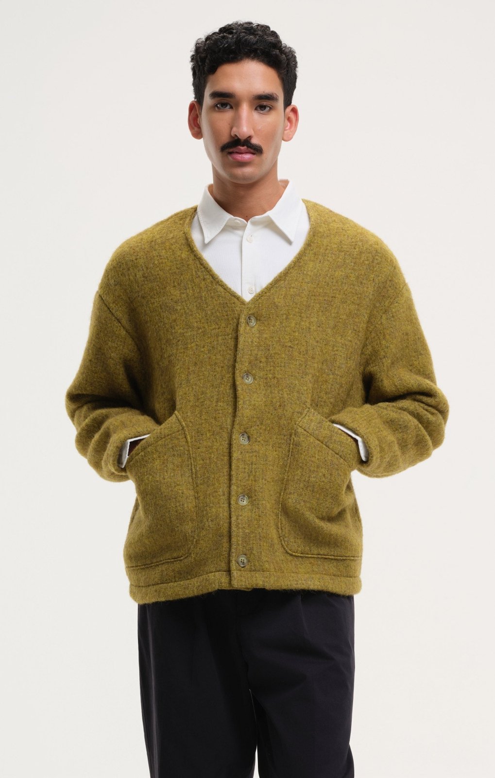 Leon Fluffy Cardigan Green