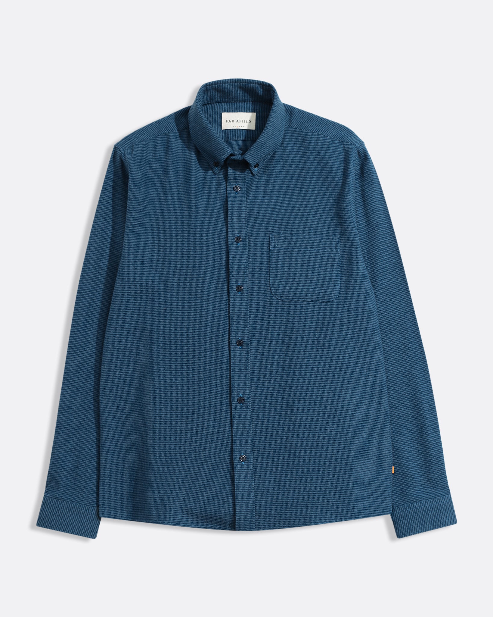 Mod Button Down Shirt Brushed Dobby Navy/Blue