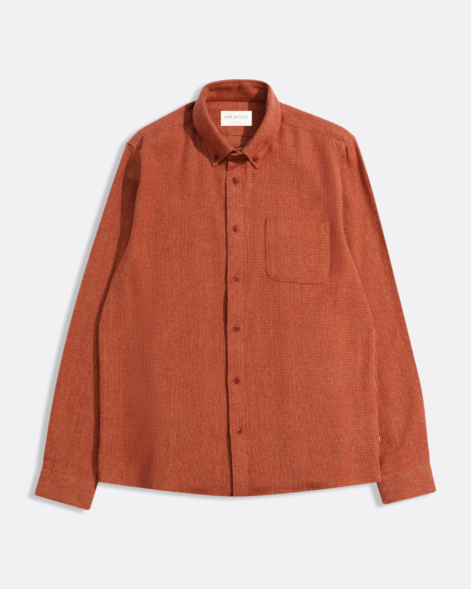 Mod Button Down Shirt Brushed Dobby Red/Yellow