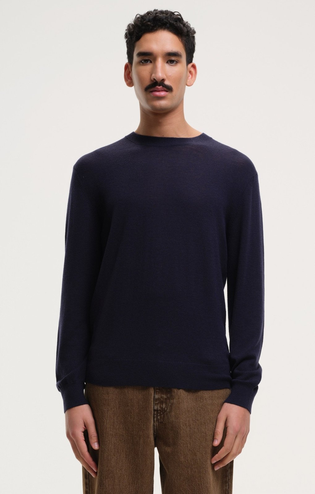Morrow Navy Lightweight Crew Knit
