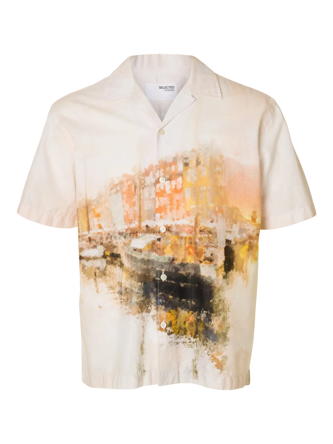 Relax Carl AOP SS Shirt Apricot