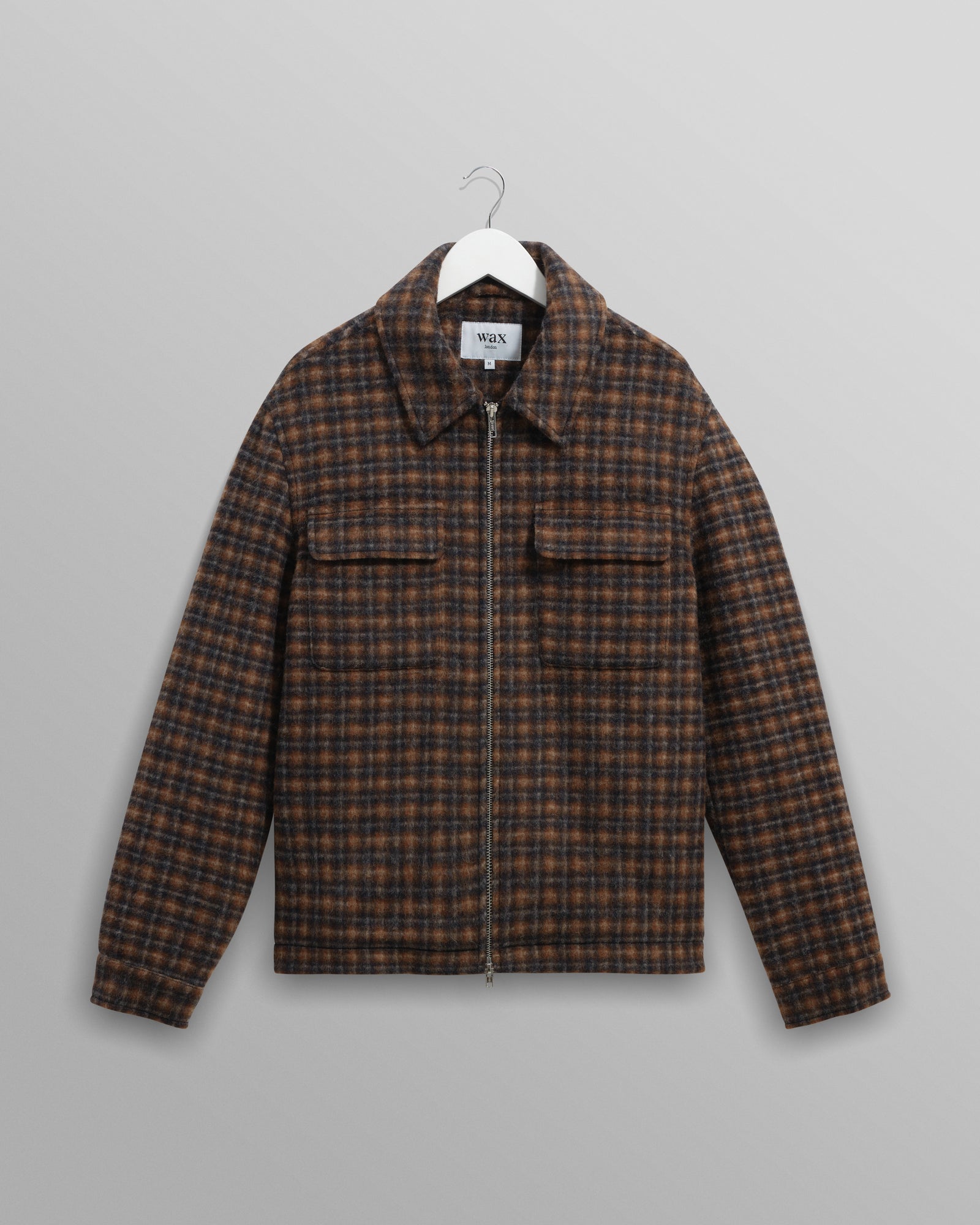 Osier Drawn Check Wool Navy/Brown Jacket