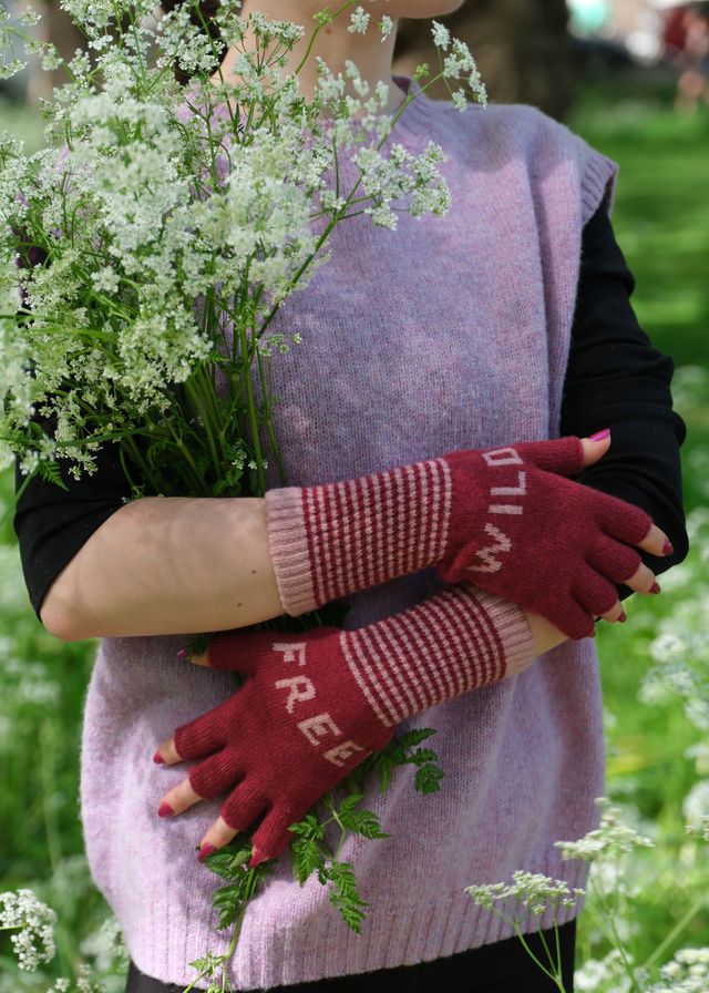 Wild+Free Fingerless Gloves Rhubarb/Pink