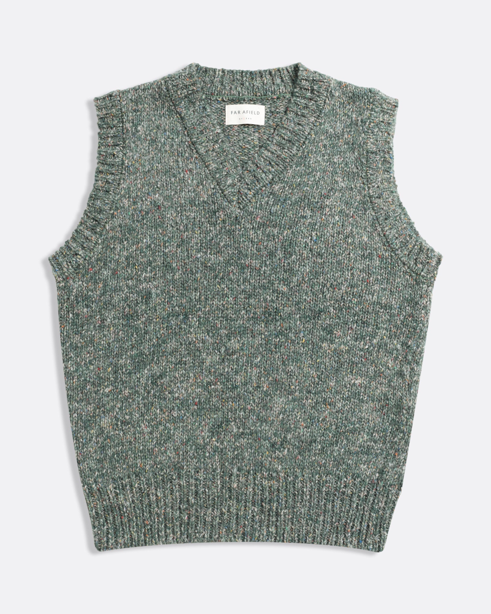 Pinto Knitted Vest Green/Multi Fleck