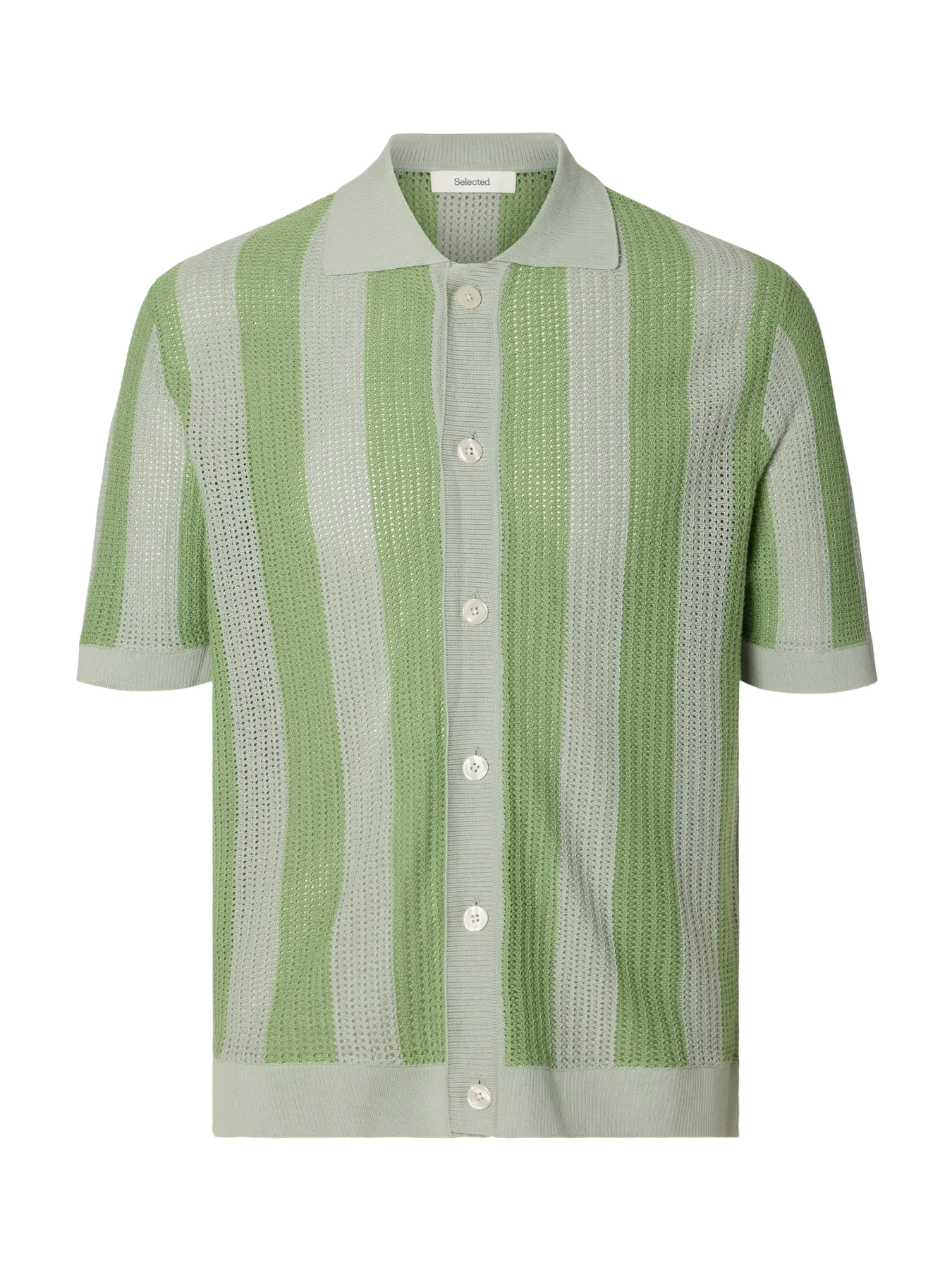 Shane SS Open Struc Polo Cardigan Aspen Green