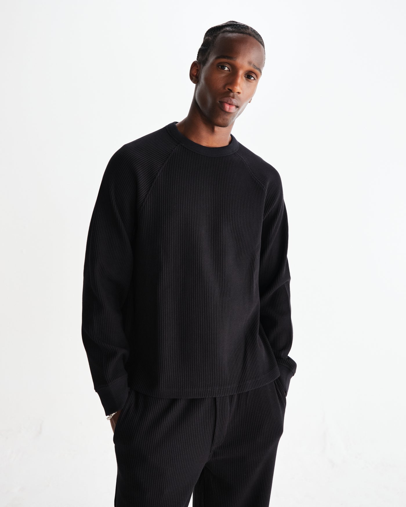 Riley Crew Rigid Waffle Black