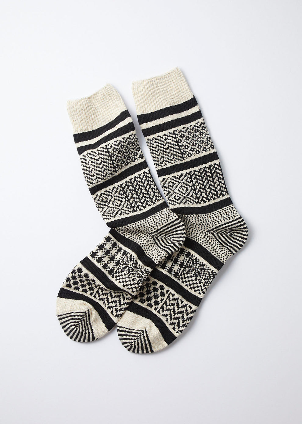 Multi Jacquard Socks Ivory/Black
