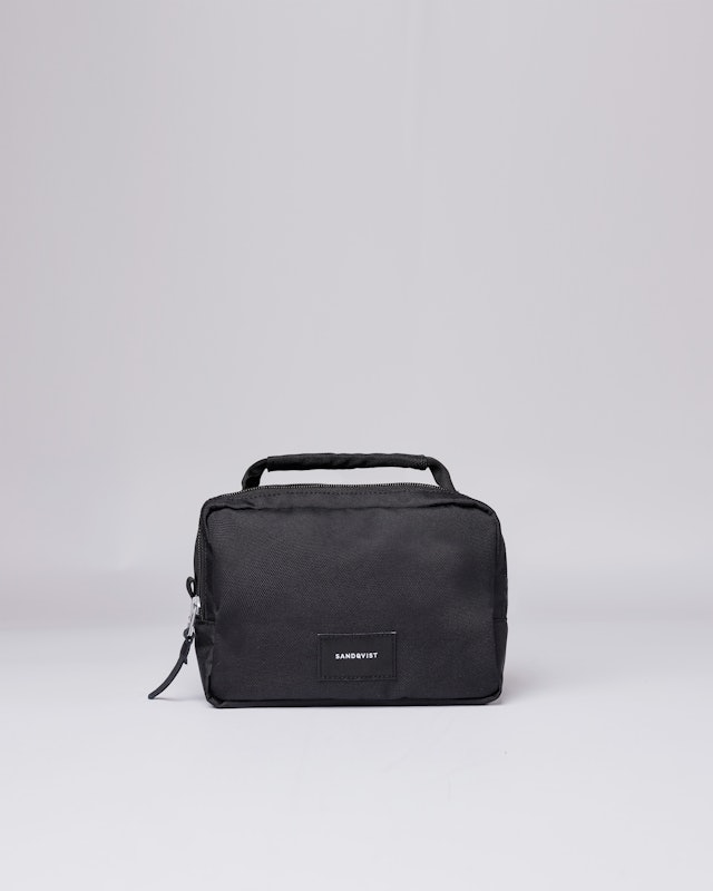 Gunnar Black With Black Leather Washbag
