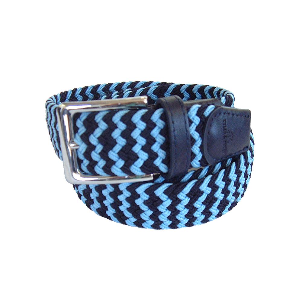 Light Blue and Navy Zig Zag Woven Belt