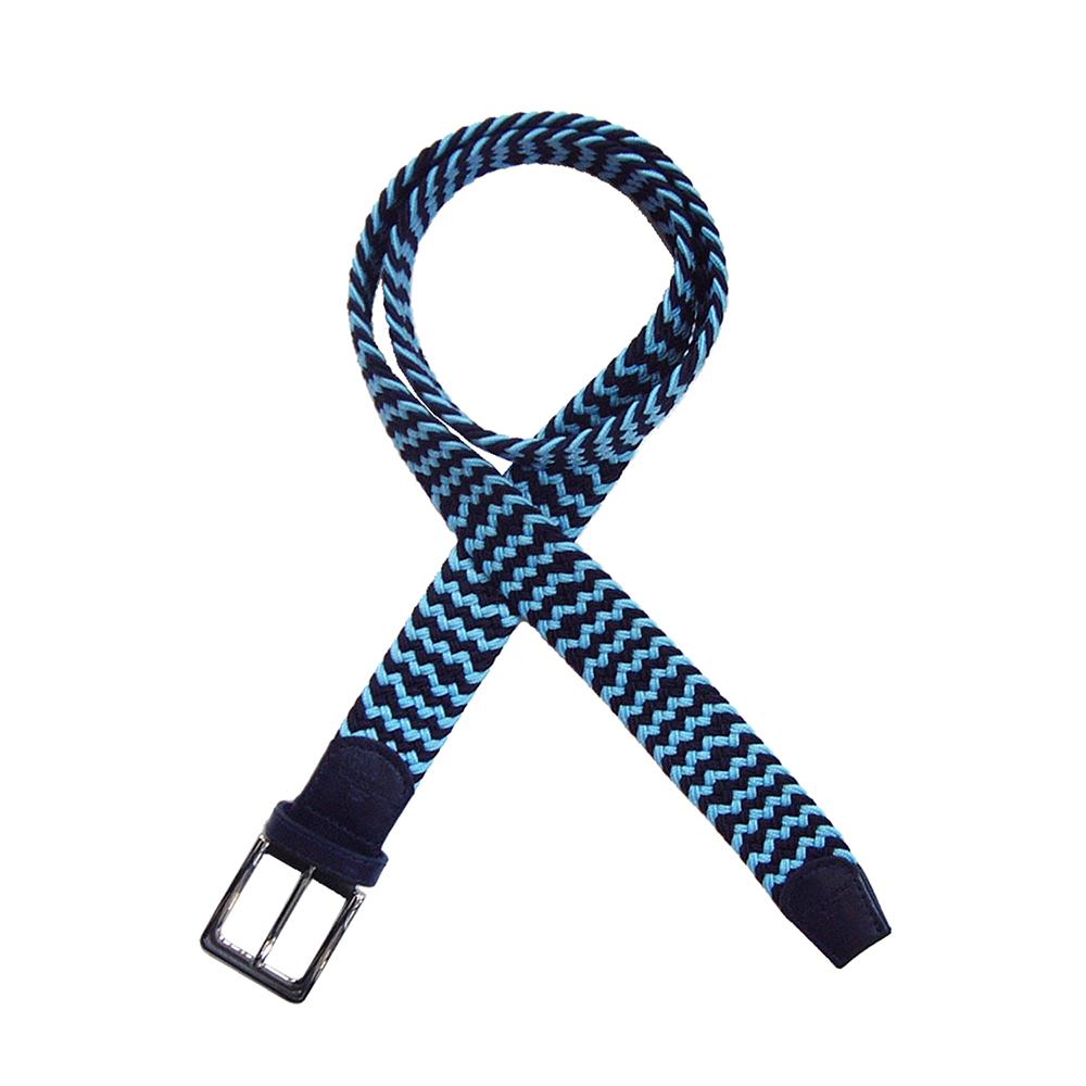 Light Blue and Navy Zig Zag Woven Belt
