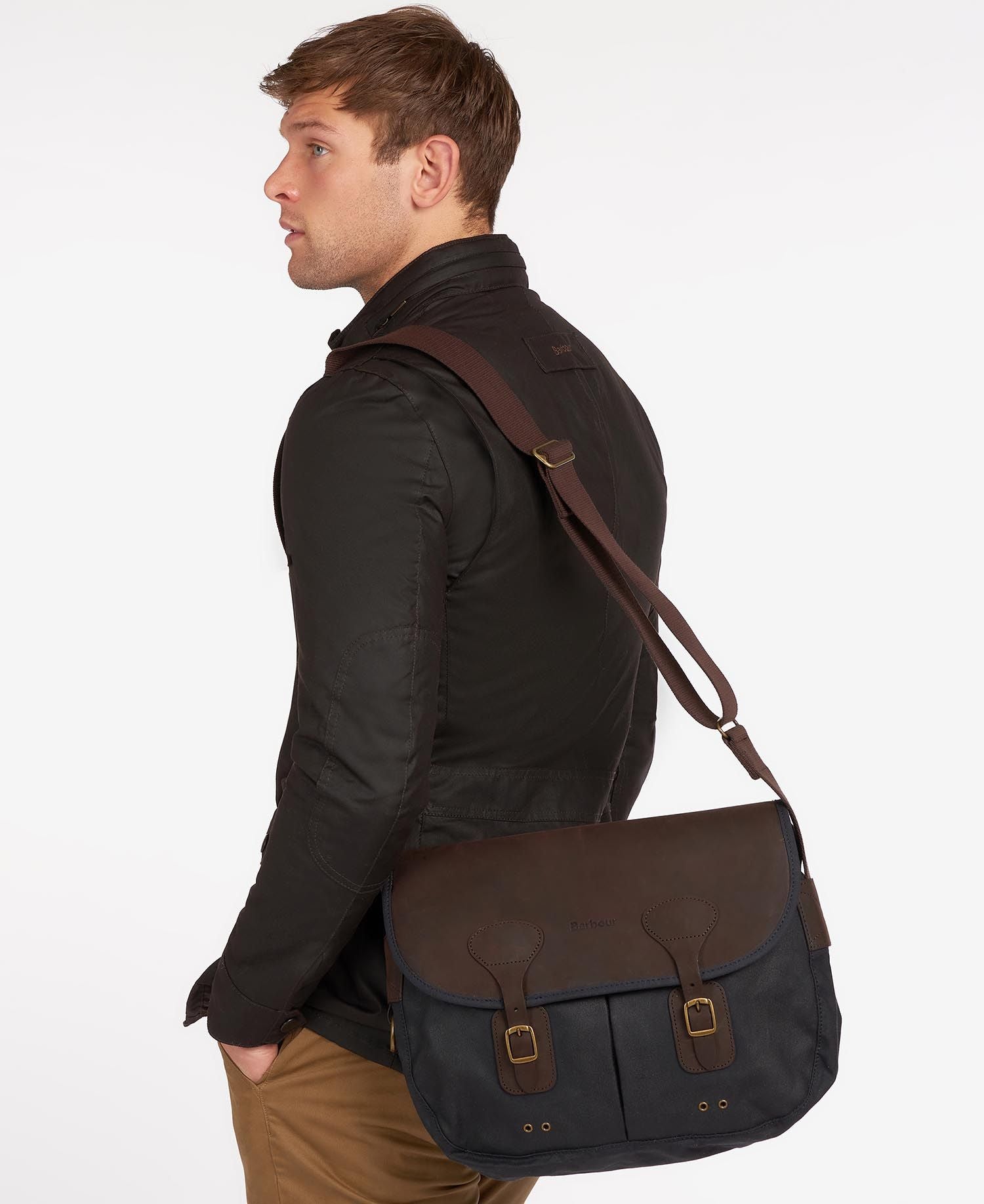 Navy Wax Leather Tarras Bag